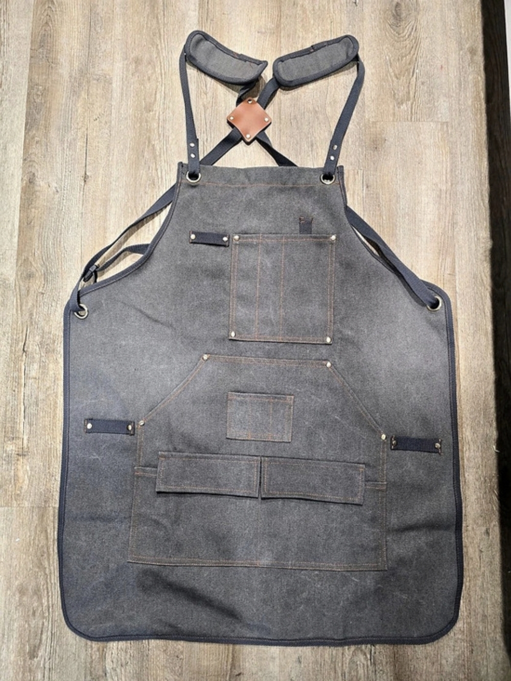 Hudson Durable Goods Heavy Duty 16 oz Waxed Canvas Tool Apron - Deluxe Edition